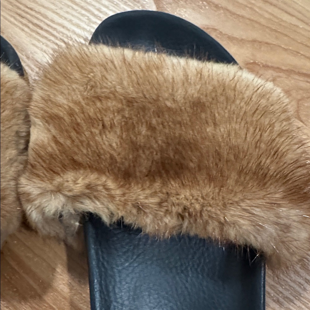 Givenchy Brown and Black Slippers with mink fur Strap - Picture 6 of 6